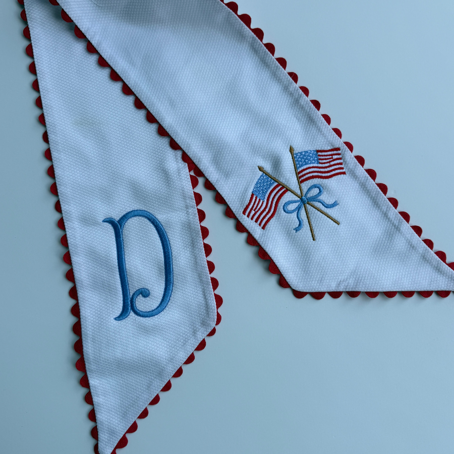 Red Trimmed 4th of July Wreath Sash