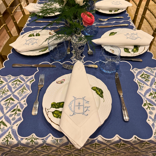 Romanesque Initial Embroidered Dinner Napkins