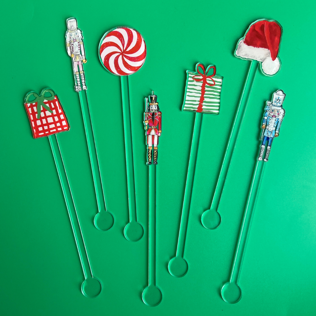 Santa Hat Acrylic Stir Sticks