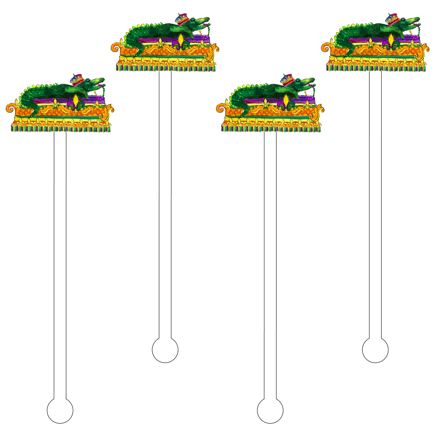 Mardi Gras Float Stir Sticks