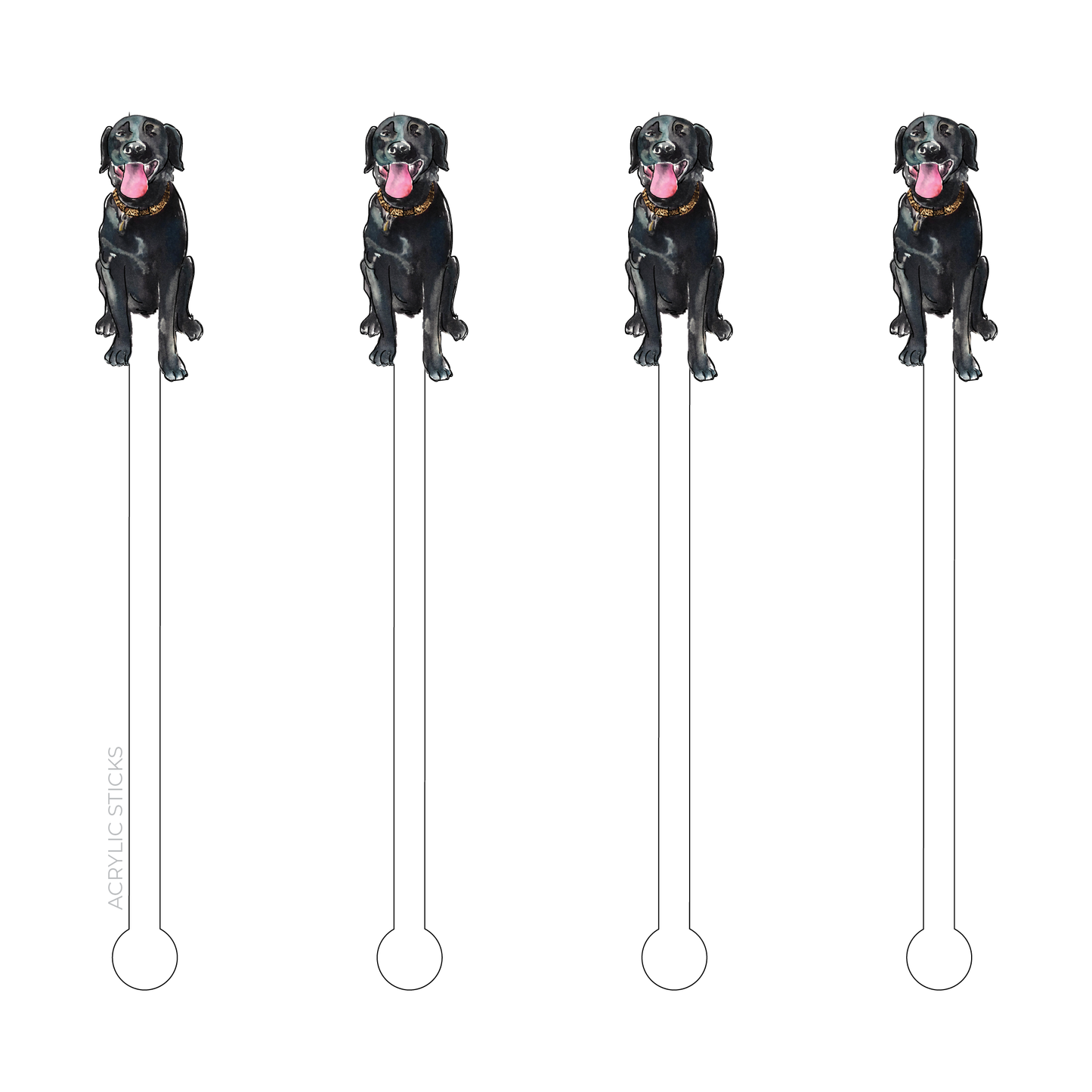 Black Lab Acrylic Stir Sticks