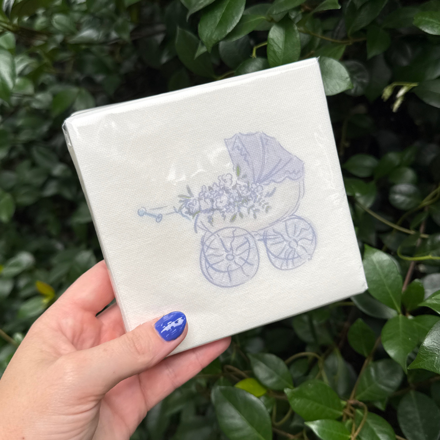 Baby Carriage Linun Napkins