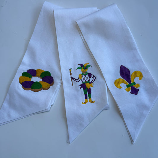 Mardi Gras Fleur de Lis Wreath Sash