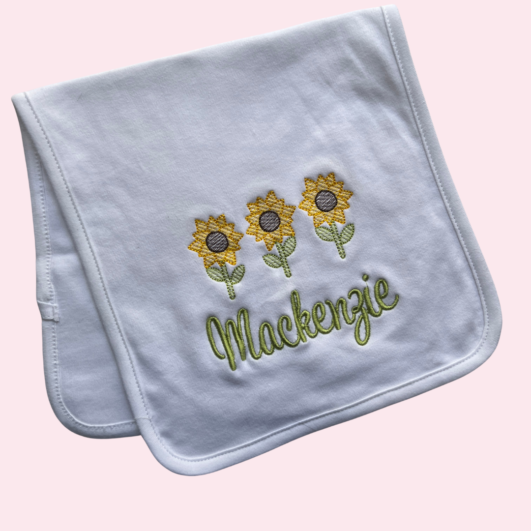 Sunflower Burp Cloth