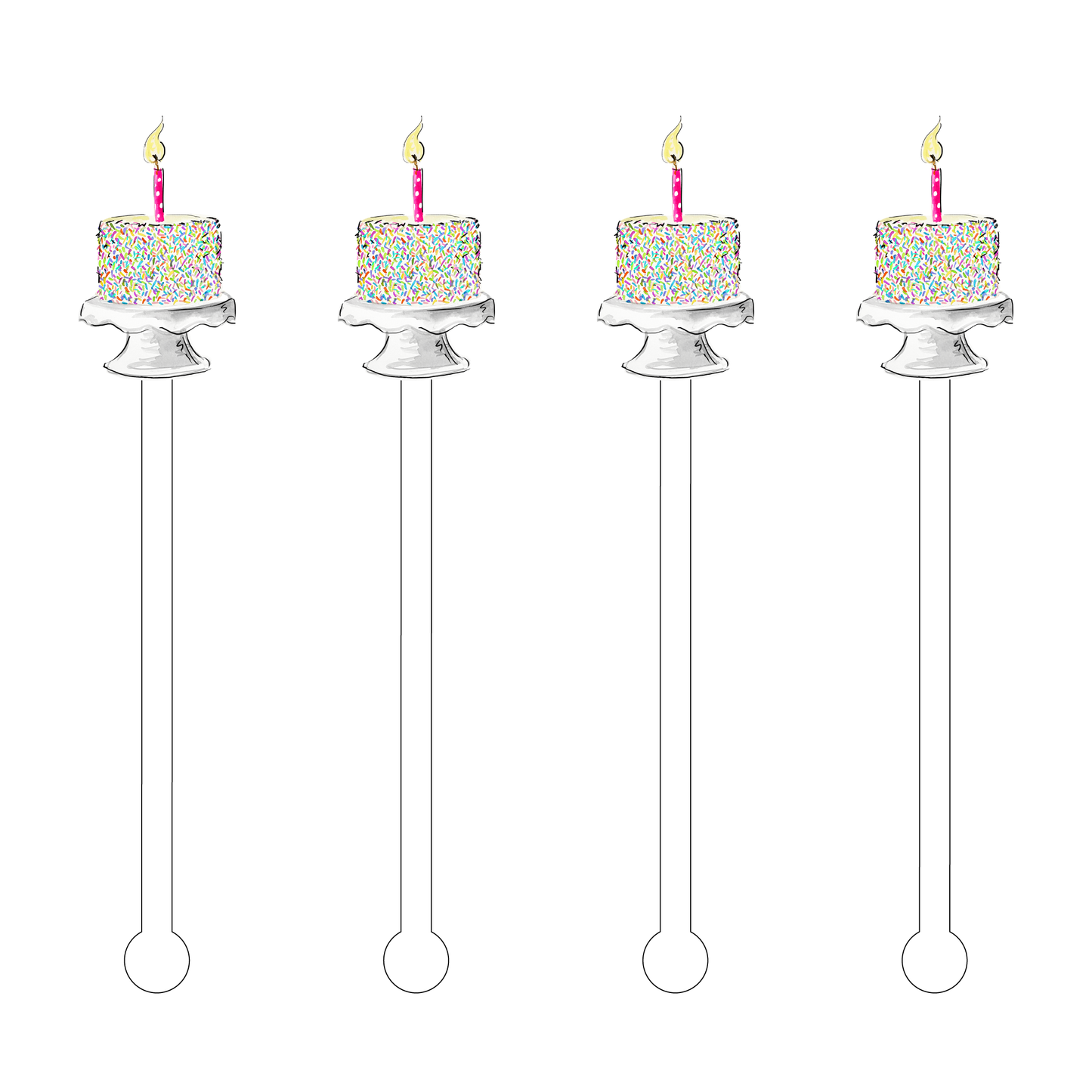 Birthday Confetti Cake Stir Sticks