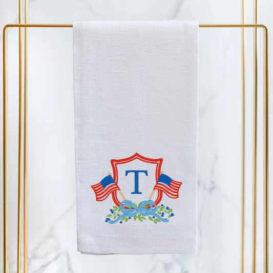 Flag Crest Linen Guest Towel
