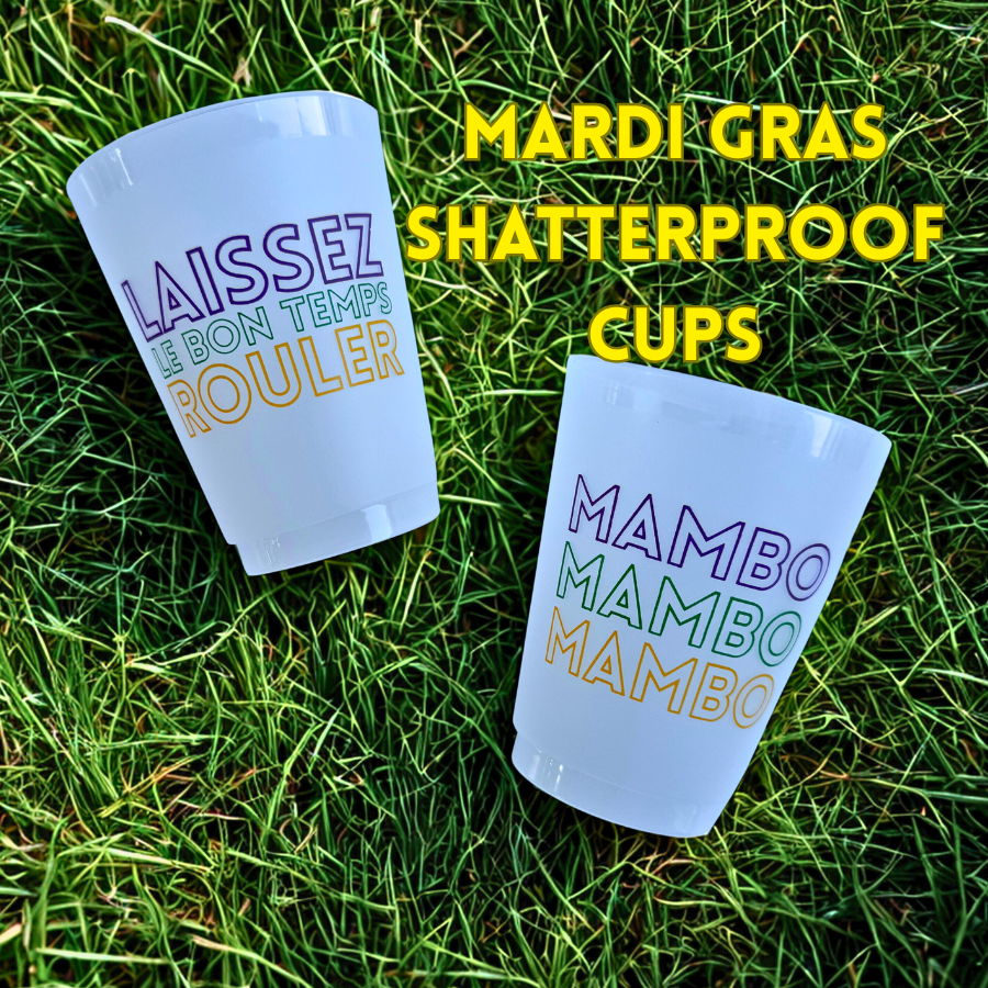 Mardi Gras Shatterproof Cups