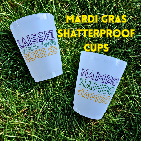 Mardi Gras Shatterproof Cups
