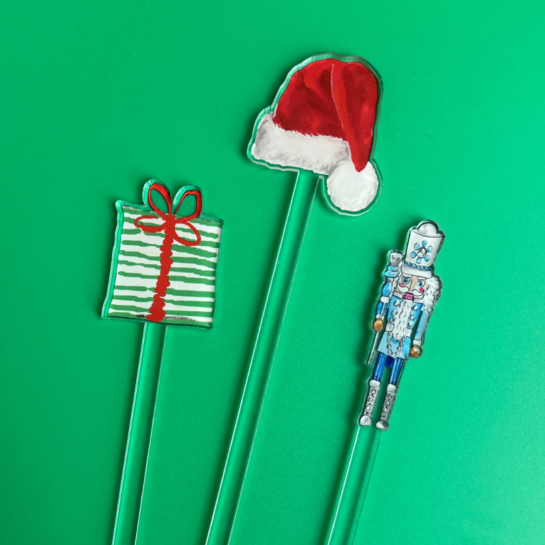 Nutcracker Acrylic Stir Sticks