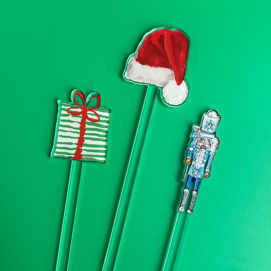 Christmas Present Acrylic Stir Sticks