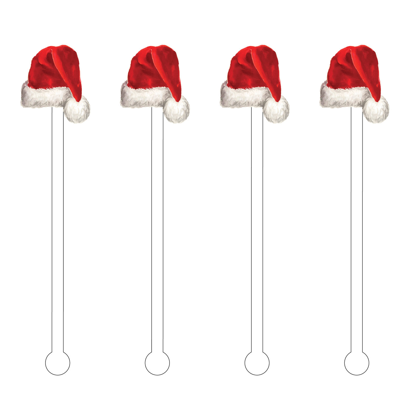 Santa Hat Acrylic Stir Sticks