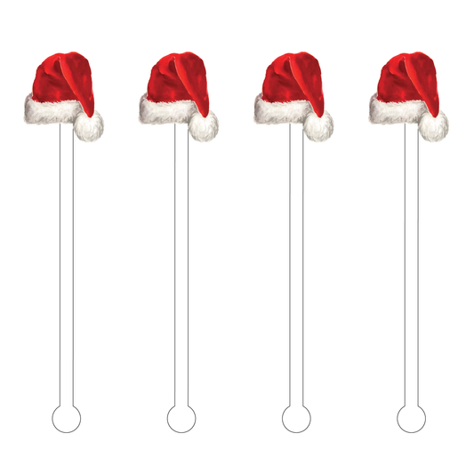 Santa Hat Acrylic Stir Sticks