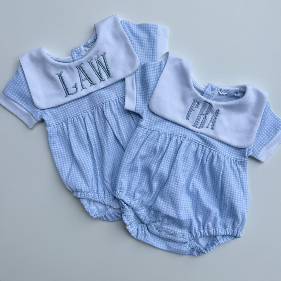 Nella Pima Blue Gingham Bubble