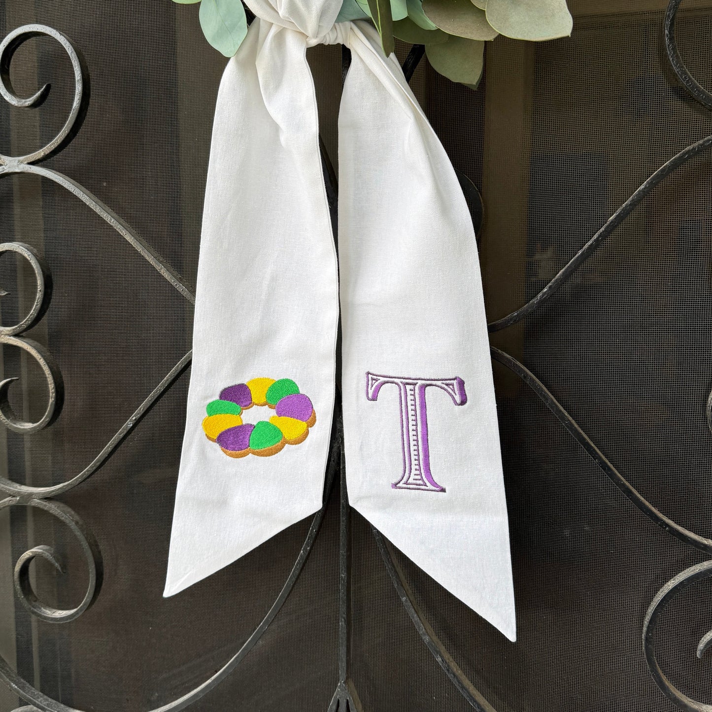 King Cake Wreath Sash