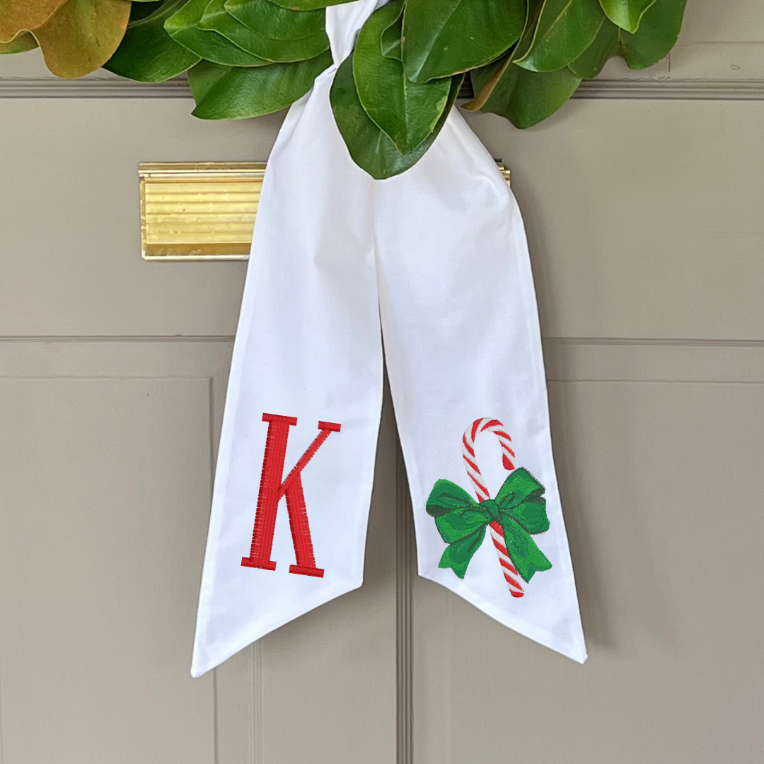 Candy Cane Wreath Sash