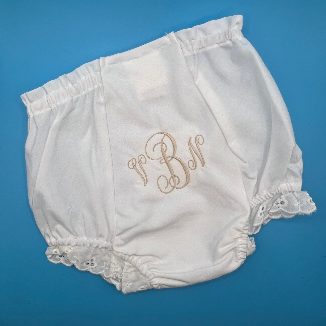 Paty Vine Monogrammed Diaper Cover