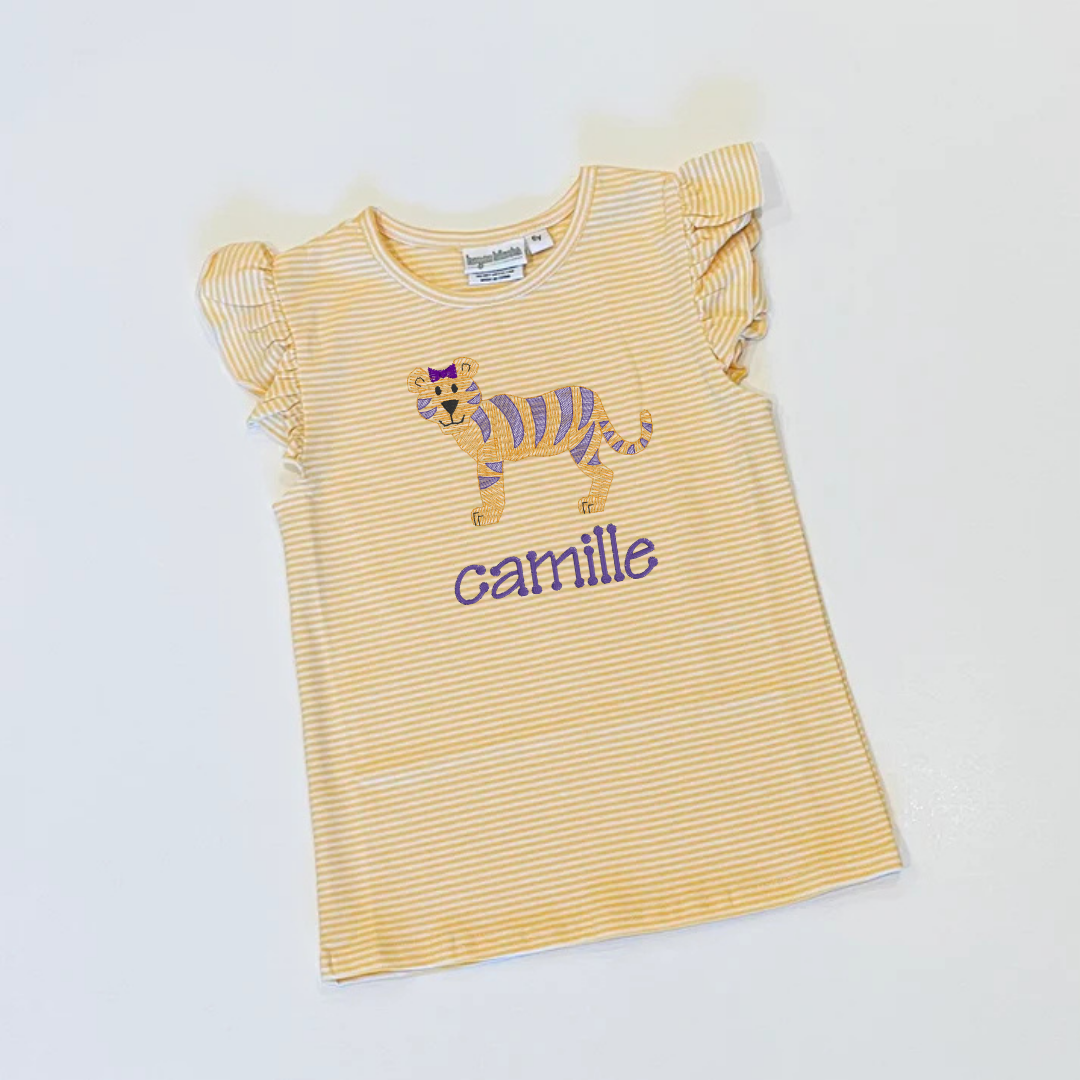 Tigers Knit Flutter Sleeve T-Shirt