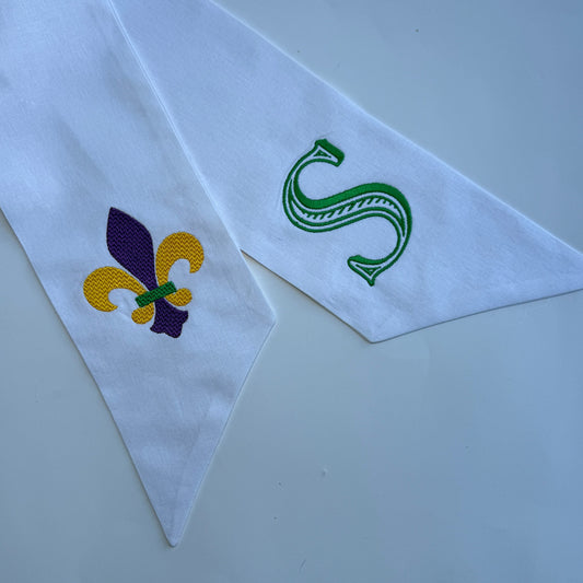 Mardi Gras Fleur de Lis Wreath Sash