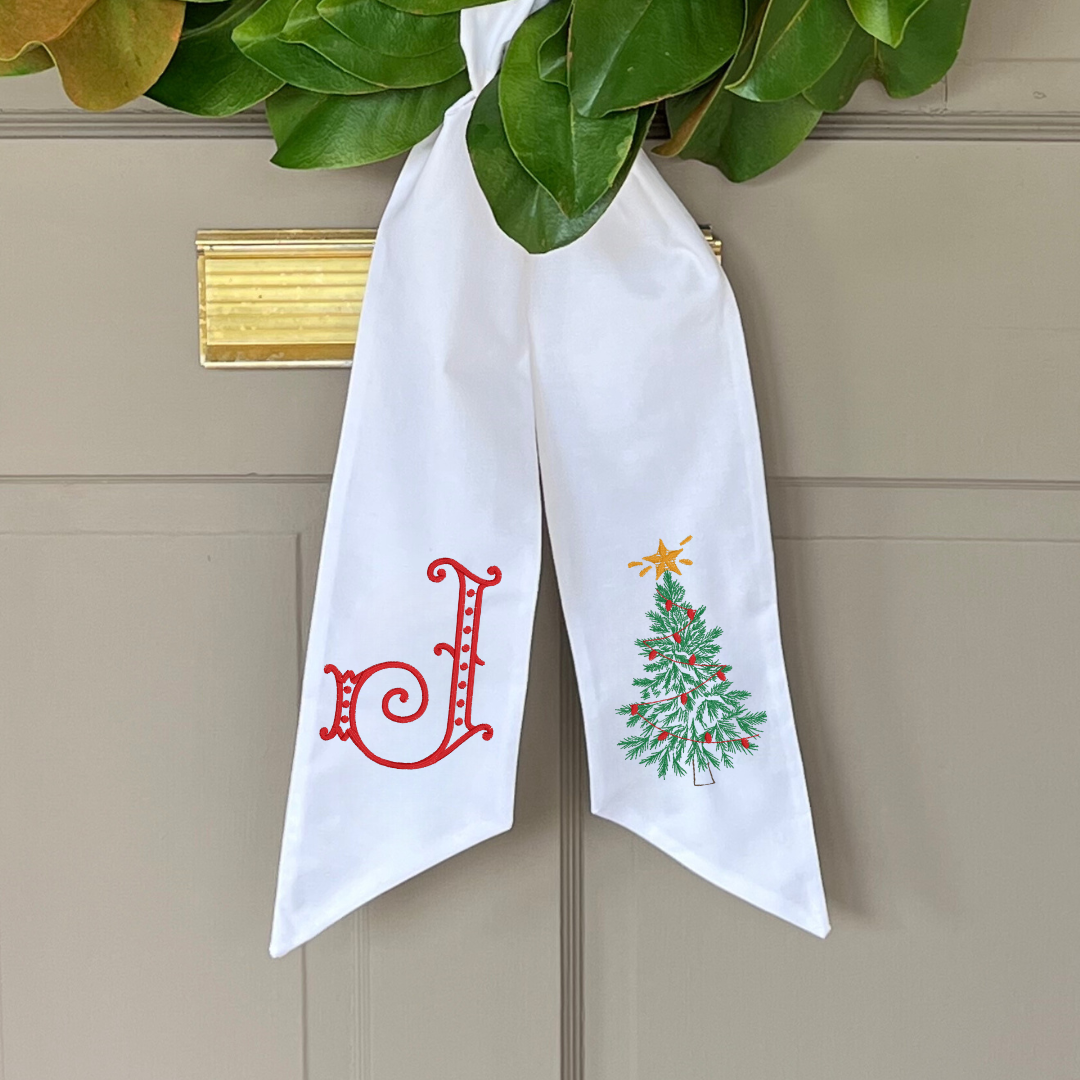 Christmas Tree Wreath Sash