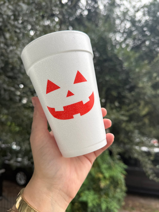 Jack O Lantern Foam Cups