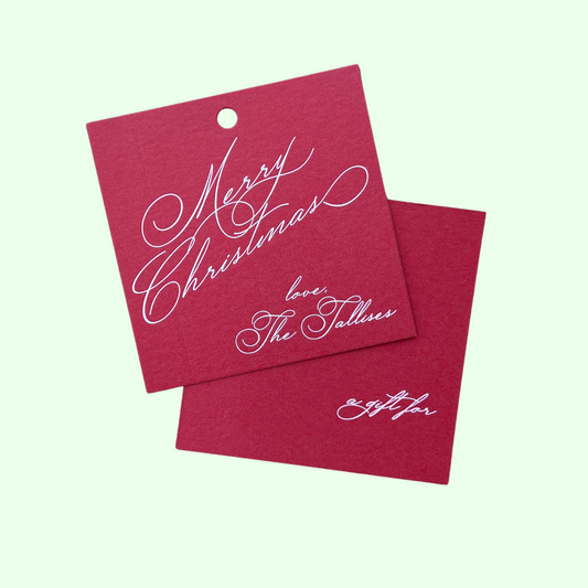 Merry Christmas Solid Color Gift Tags