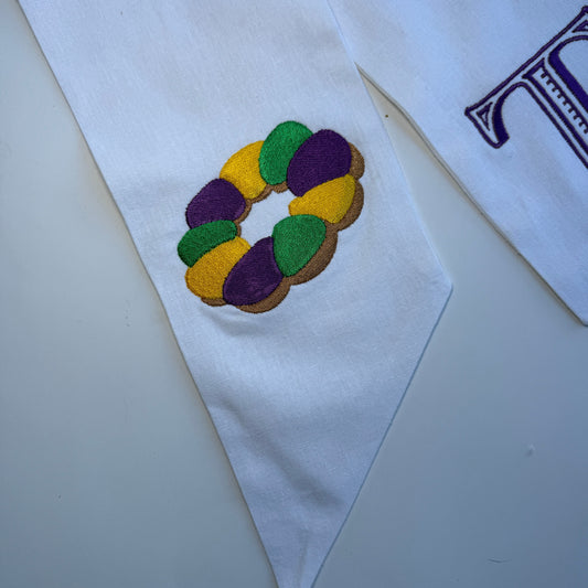 King Cake Wreath Sash