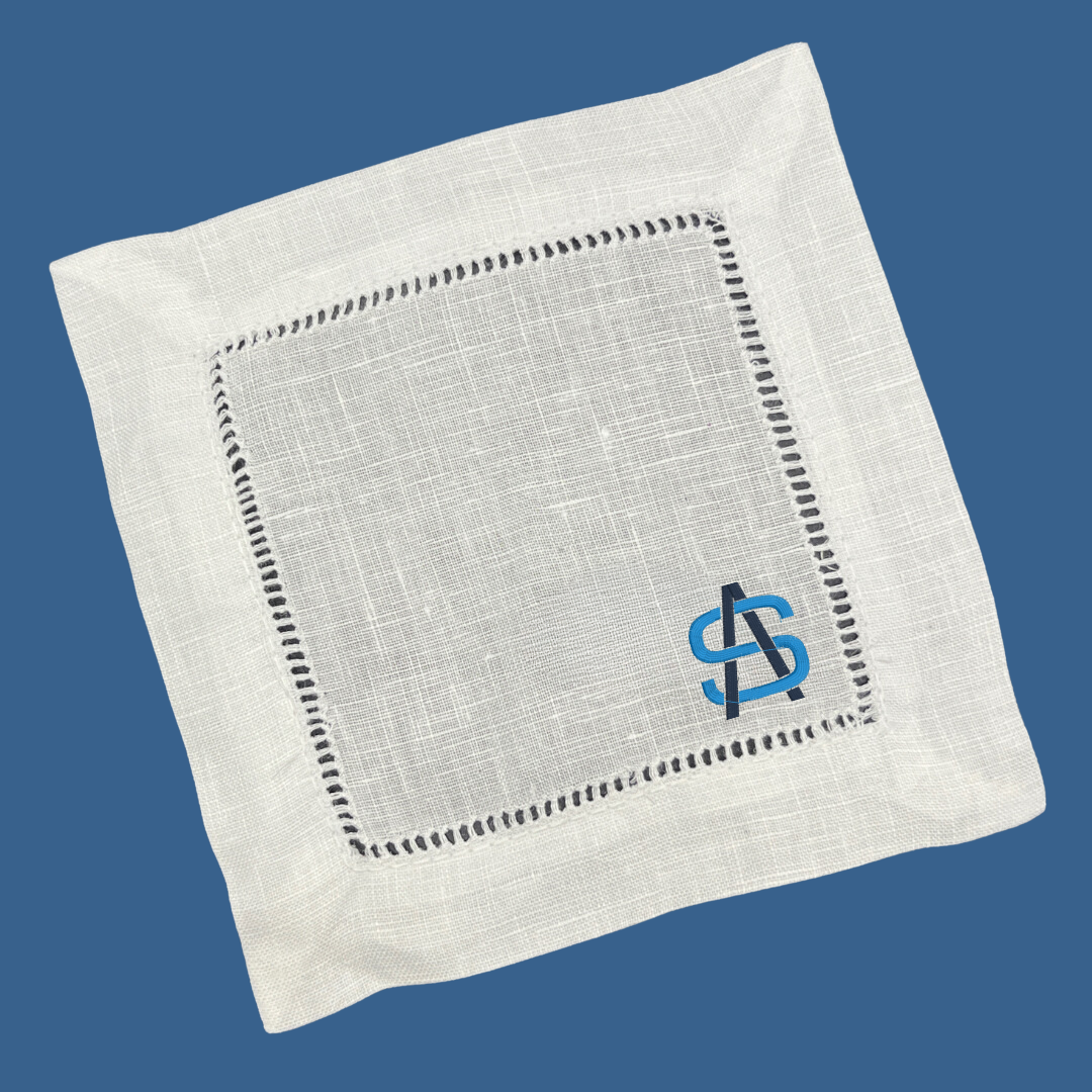 Interlocking Block Initial Cocktail Napkins