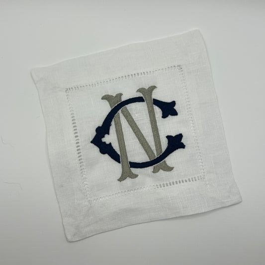 Interlocking Initial Cocktail Napkins