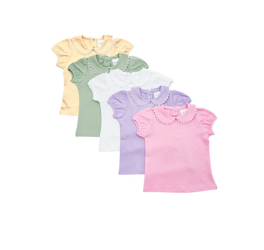 Scalloped Collared Short Sleeve Shirt