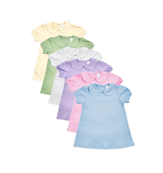 Scalloped Collar Short Sleeve Dress
