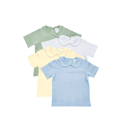 Piping Collared Short Sleeve Shirt