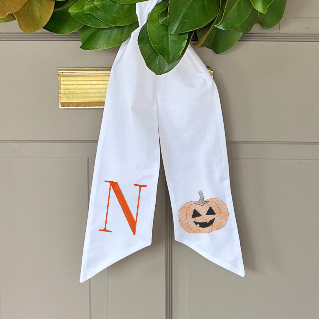 Jack O Lantern Wreath Sash