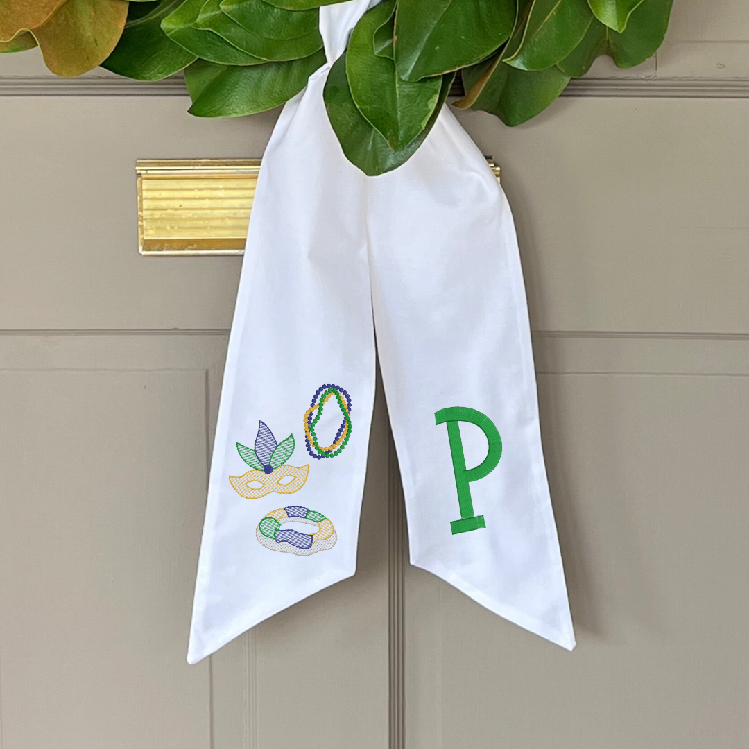 Mardi Gras Wreath Sash