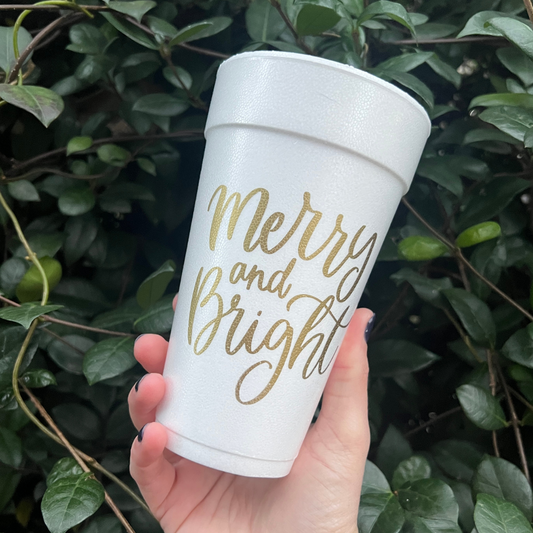 Merry and Bright Styrofoam Cups