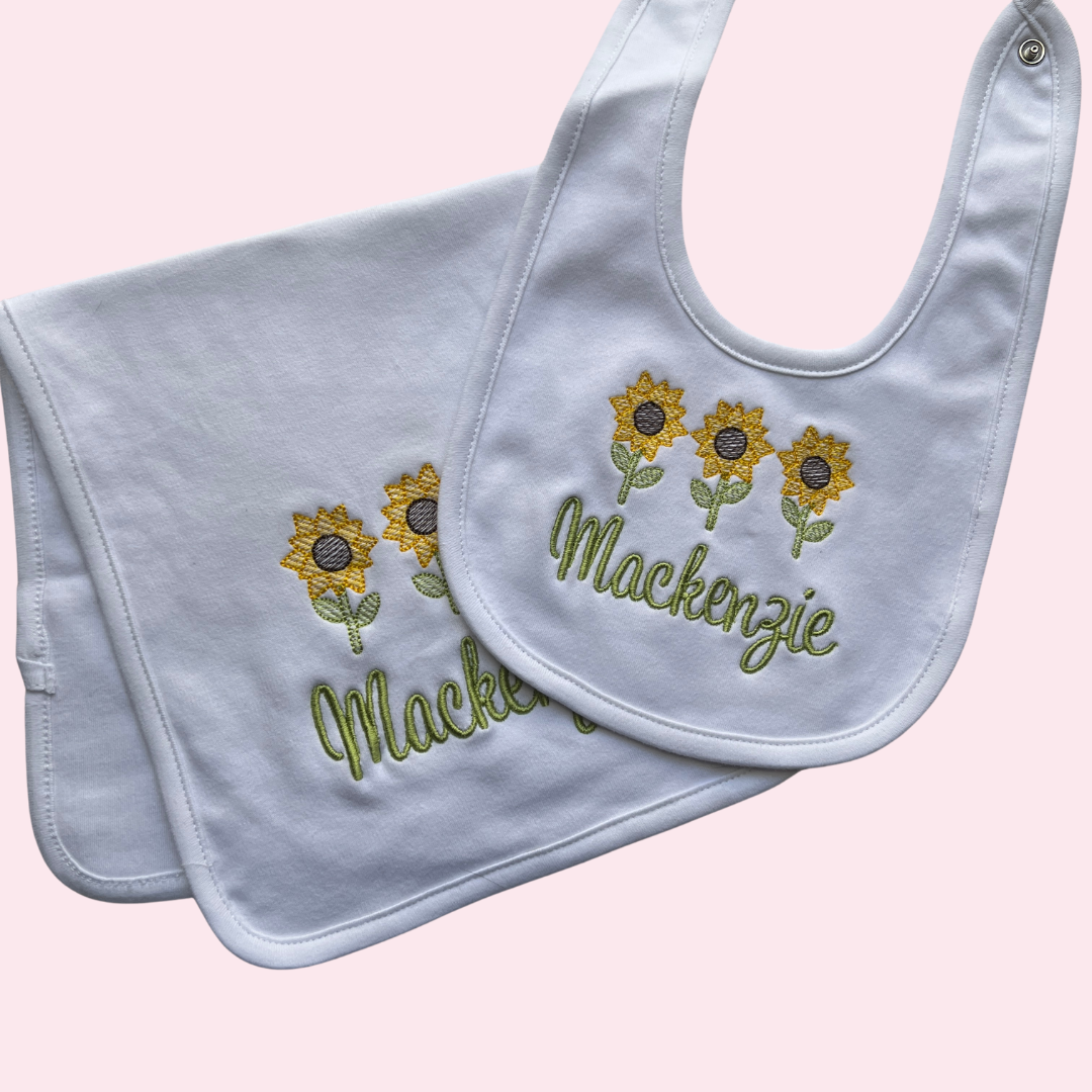 Sunflower Burp Cloth