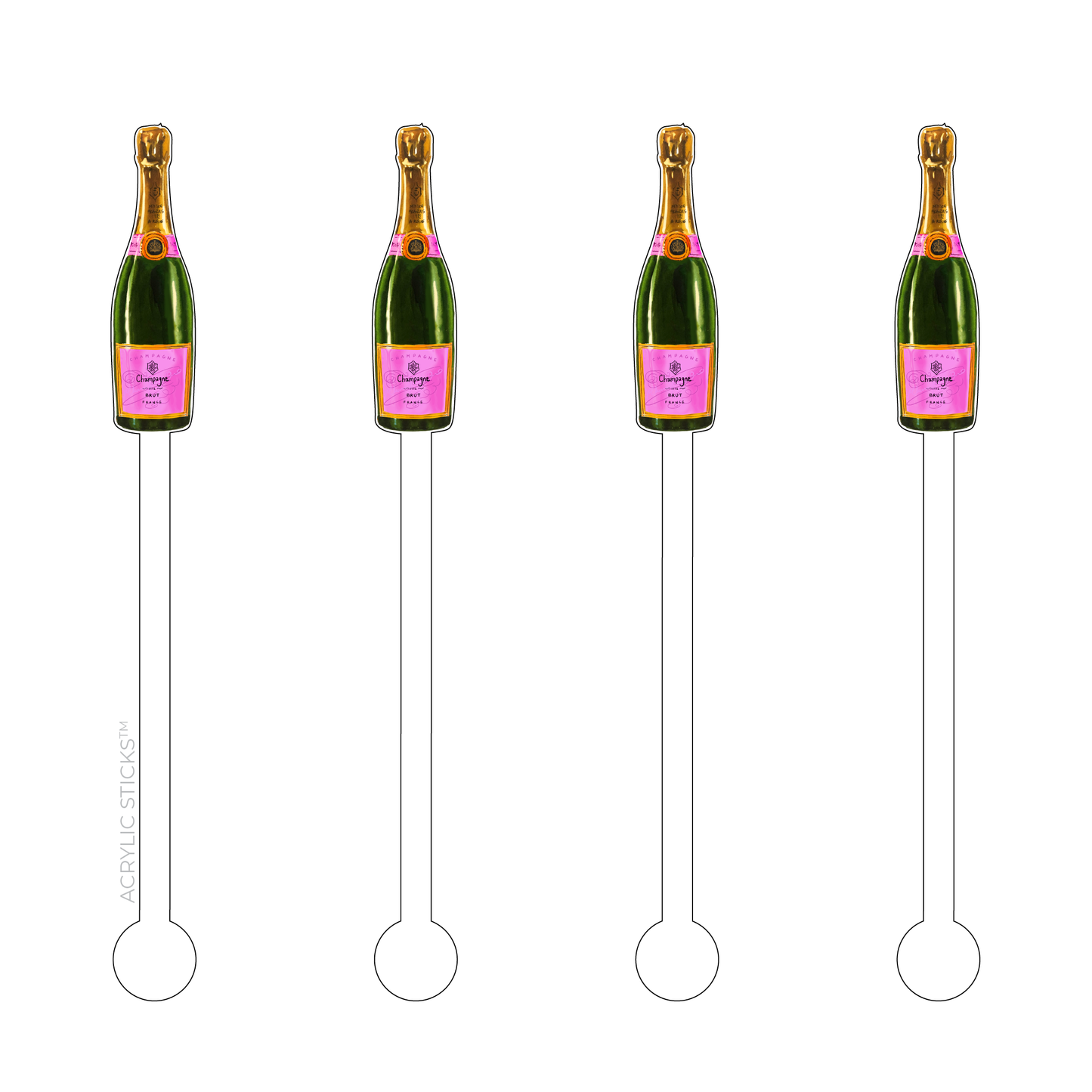 Champagne Acrylic Stir Sticks